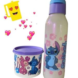 Brand new Tupperware stitch and Angel snack set